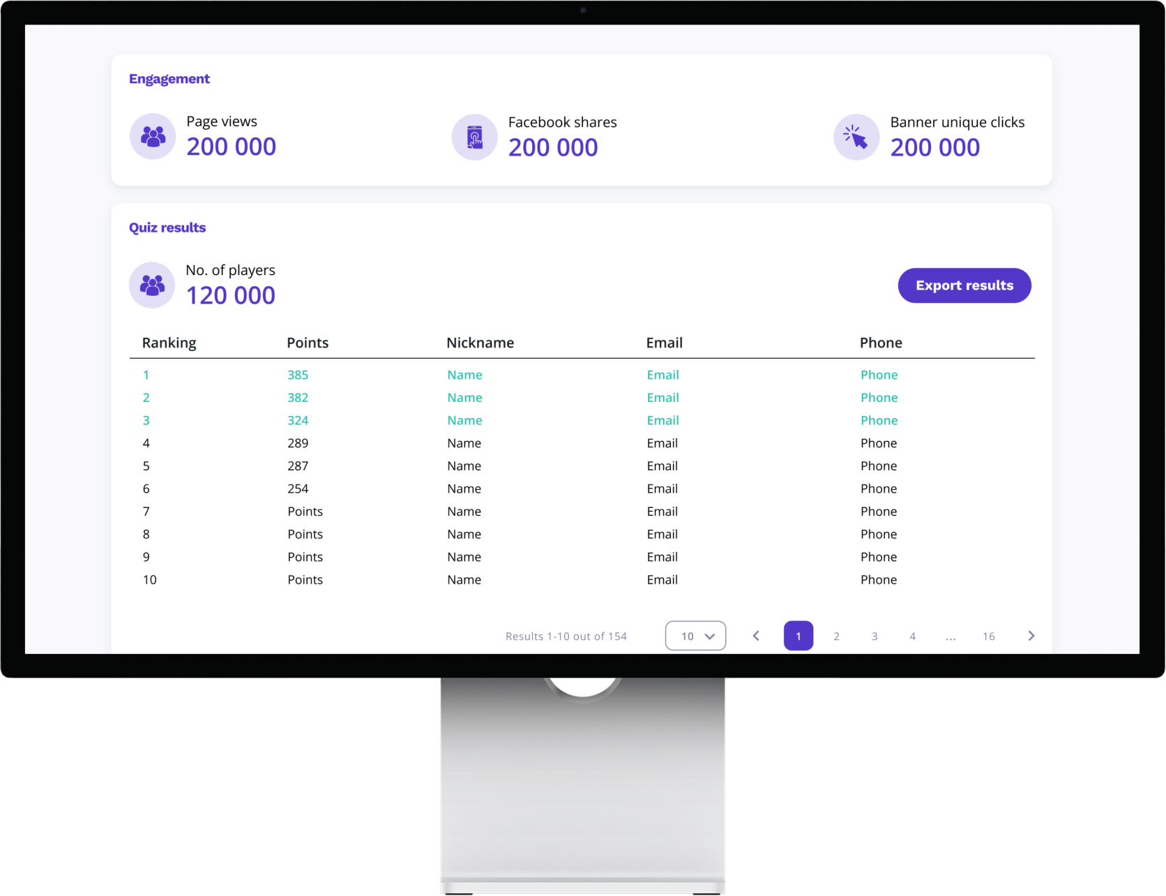 Control your activity engagement data