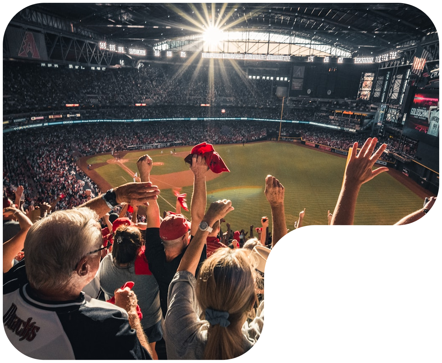 Crowd of enthusiastic fans in a stadium enjoying live sports