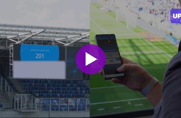 live quiz on the big screen at a football stadium
